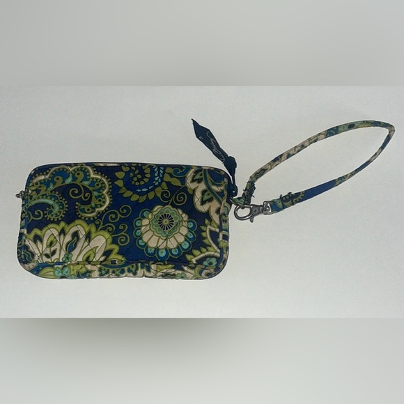 Vera Bradley Wristlet Wallet green, white & blue floral - Picture 2 of 11